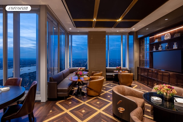 common area featuring a water view