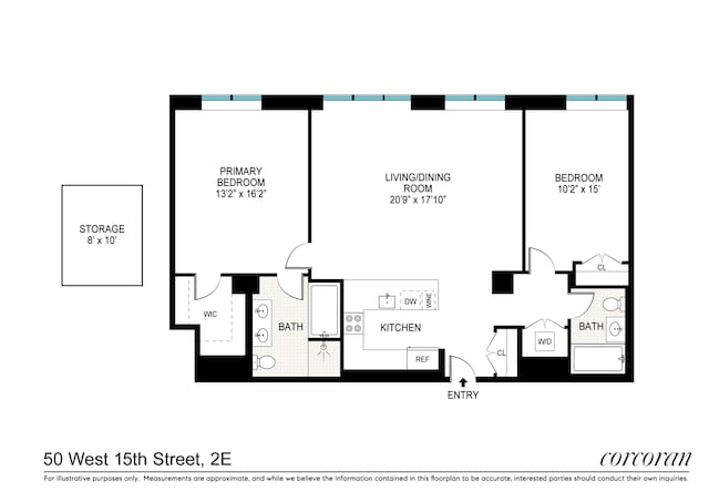 50 W 15th St Unit 2E, New York City, NY 10011 - floor plan / room layout