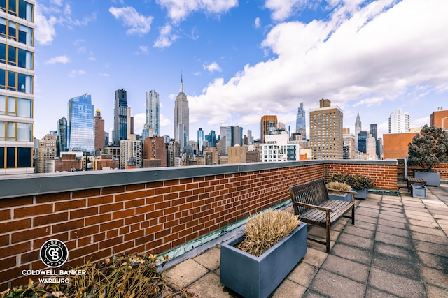 view of patio / terrace with a skyline view