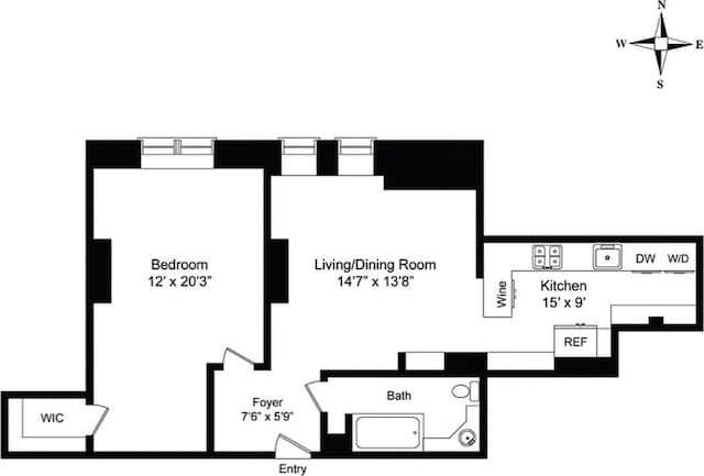 2109 Broadway Unit 902, New York City, NY 10023 - view of floor plan / room layout