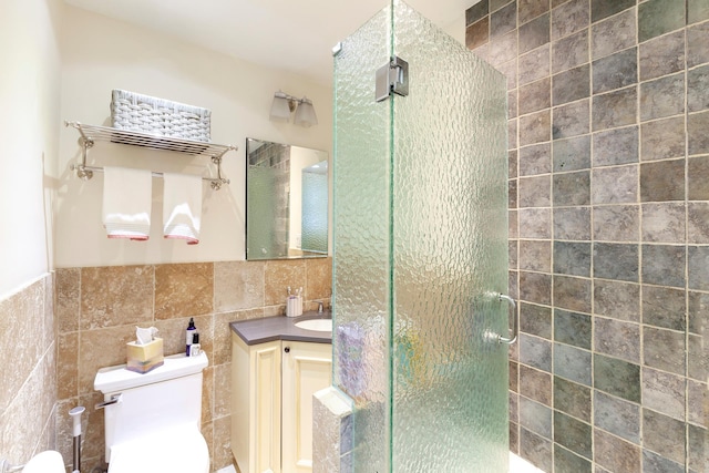 2109 Broadway Unit 902, New York City, NY 10023 - full bathroom with tile walls, vanity, and a stall shower