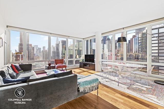 250 E 53rd St Unit 3004, New York City, NY 10022 - living area with wood finished floors