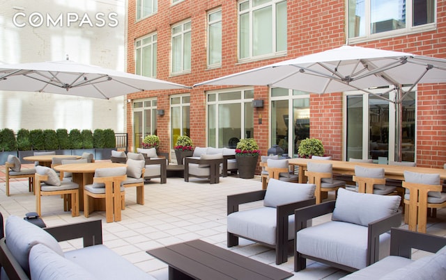 view of patio featuring an outdoor living space