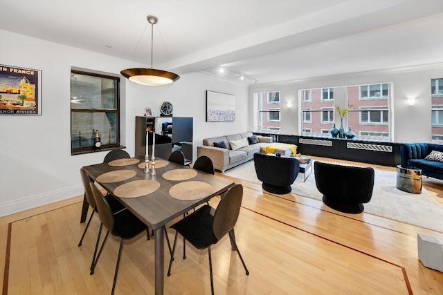 dining area featuring light hardwood / wood-style floors