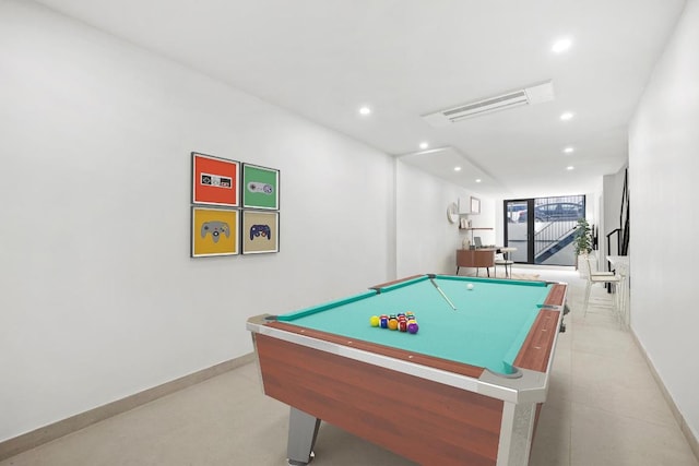 recreation room featuring billiards