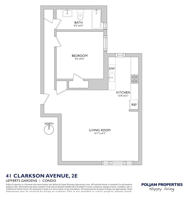 41 Clarkson Ave Unit 2E, New York City, NY 11226 - room layout