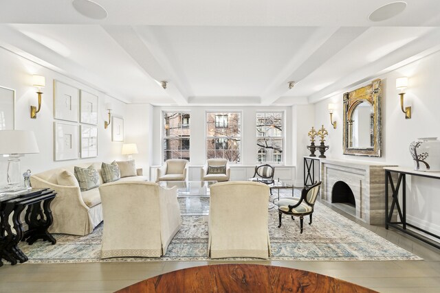 dining area featuring a tray ceiling and an inviting chandelier