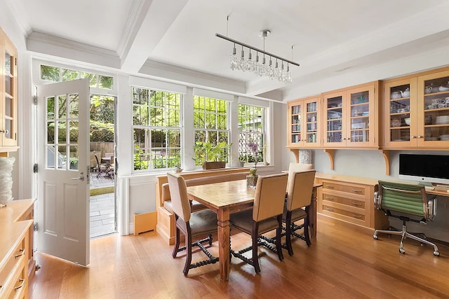 134 E 62nd St, New York City, NY 10065 - sunroom with plenty of natural light, beamed ceiling, and built in study area
