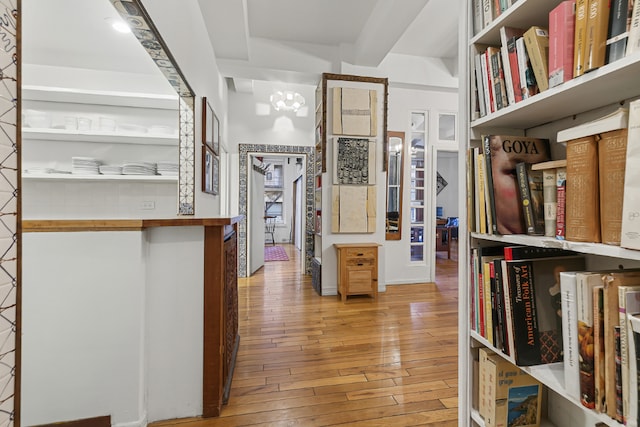 hall featuring light wood-style floors