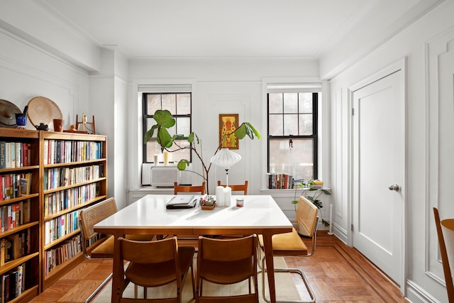 dining room with plenty of natural light