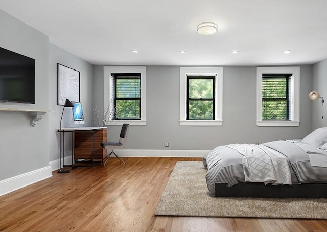 46 Clifton Place, New York City, NY 11238 - bedroom featuring light wood-style floors, baseboards, and recessed lighting