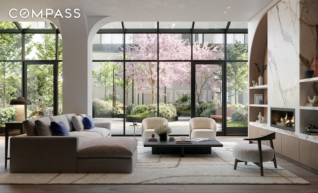 lobby featuring expansive windows