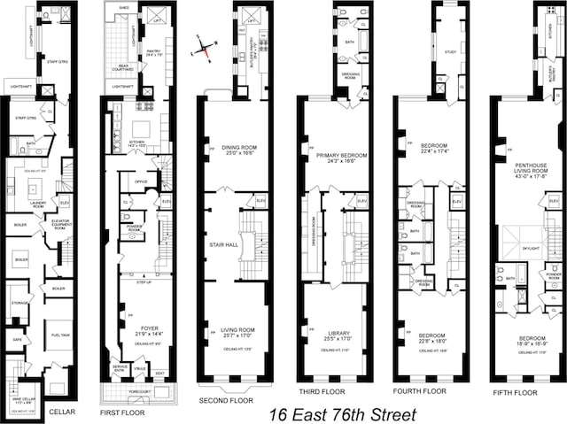 16 E 76th St, New York City, NY 10021 - floor plan / room layout