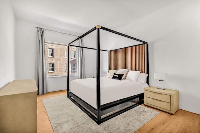 bedroom with light wood-style flooring