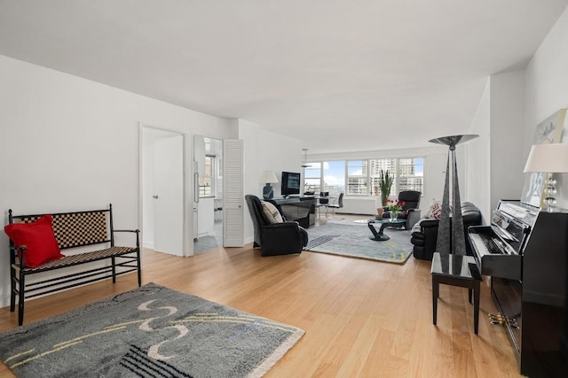 living room with wood-type flooring