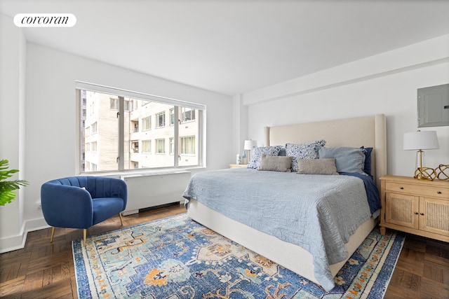 bedroom with visible vents