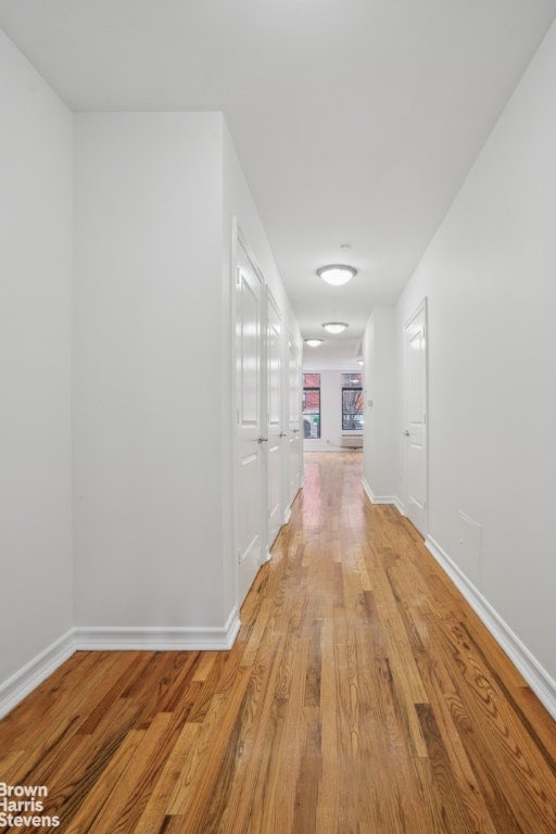 hall featuring light wood-type flooring