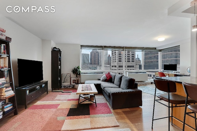 living room with plenty of natural light