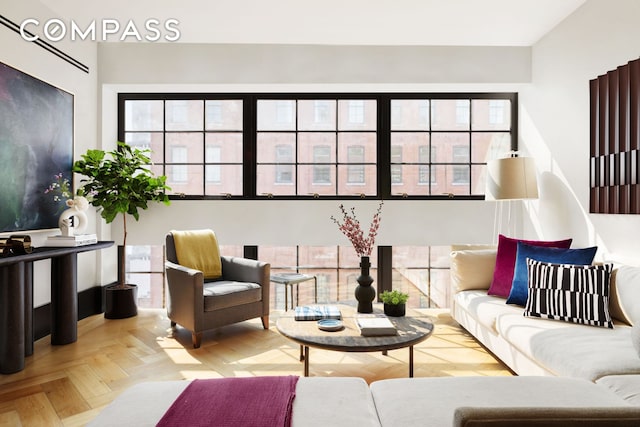 living area featuring plenty of natural light