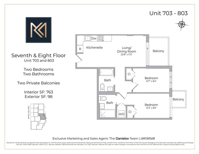 428 E 9th St Unit 703, New York City, NY 11218 - view of floor plan / room layout