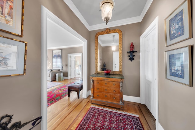 14 Sutton Pl S Unit 13F, New York City, NY 10022 - hall with crown molding and wood finished floors
