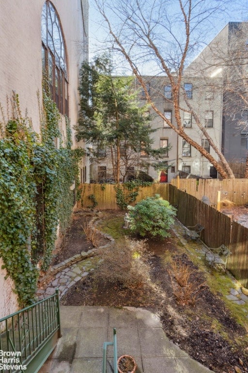 view of yard with fence