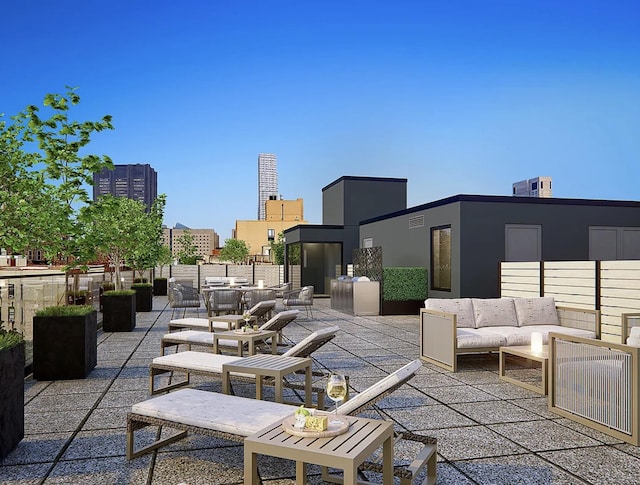 view of patio featuring an outdoor living space