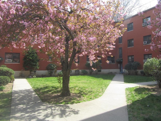 view of community featuring a yard