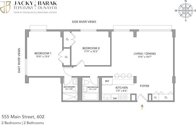 555 Main St Unit 602, New York City, NY 10044 - view of home floor plan