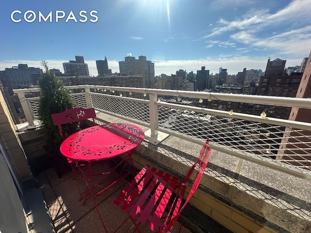 balcony with a view of city