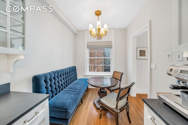 14 Sutton Pl S Unit 7G, New York City, NY 10022 - dining area with a chandelier and light wood finished floors