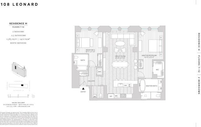 108 Leonard St Unit 7H, New York City, NY 10013 - floor plan / room layout