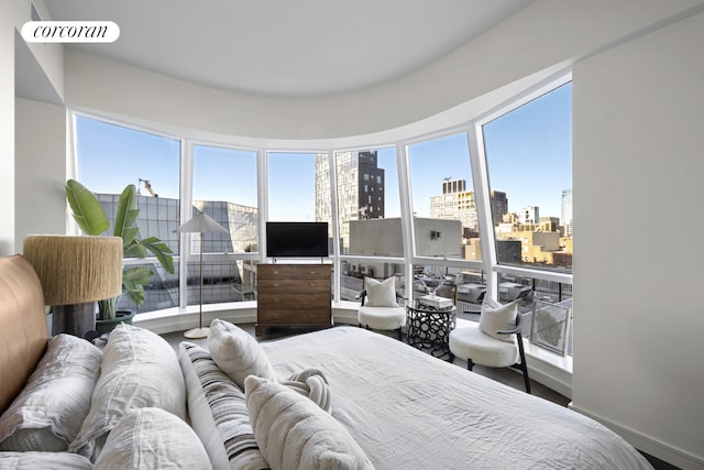bedroom with visible vents and baseboards