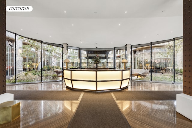 515 W 18th St Unit 1205, New York City, NY 10011 - reception with floor to ceiling windows