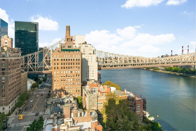 1 Sutton Pl S Unit 12D, New York City, NY 10022 - water view with a notable bridge and nearby urban area
