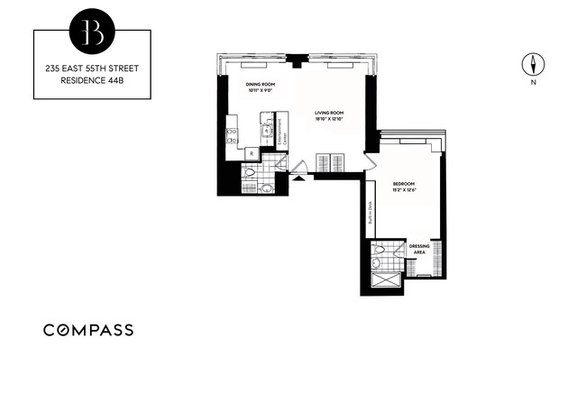 235 E 55th St Unit 44B, New York City, NY 10022 - view of property floor plan