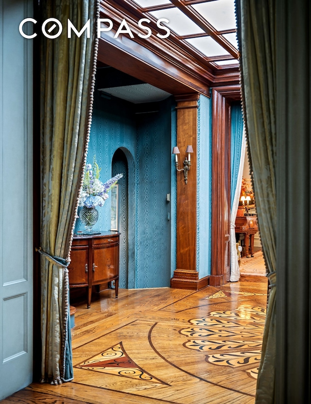 interior space with wood finished floors