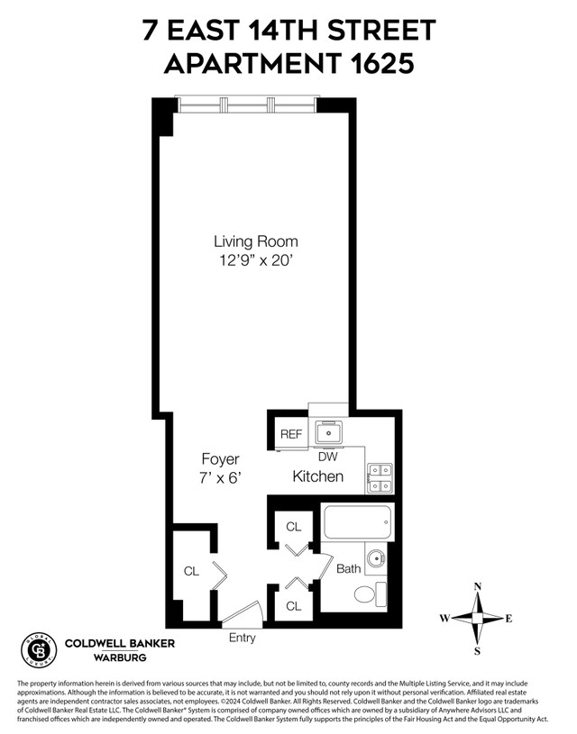 7 E 14th St Unit 1625, New York City, NY 10003 - property floor plan