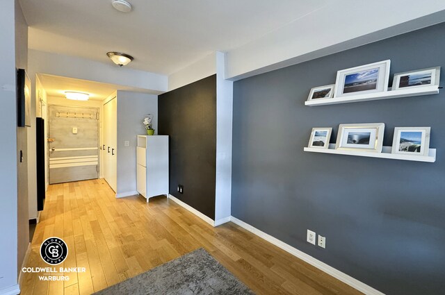 7 E 14th St Unit 1625, New York City, NY 10003 - corridor with light wood-style flooring and baseboards