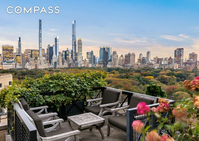 balcony with a view of city