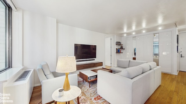 living room featuring light wood finished floors