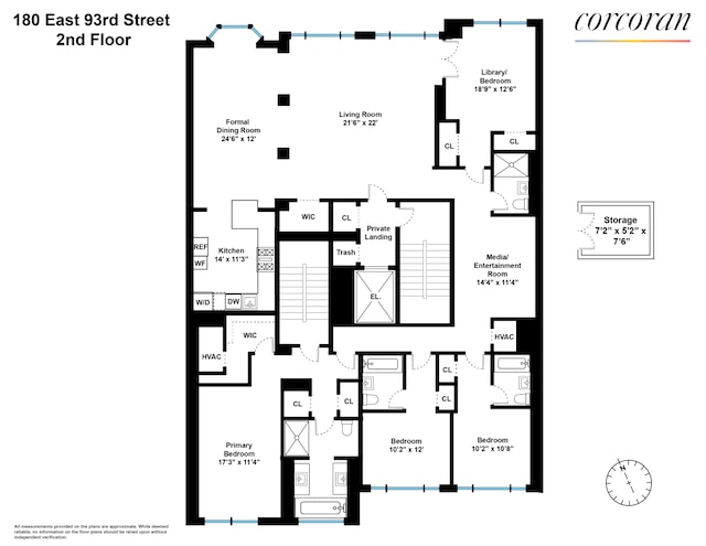 180 E 93rd St Unit 2, New York City, NY 10128 - room layout