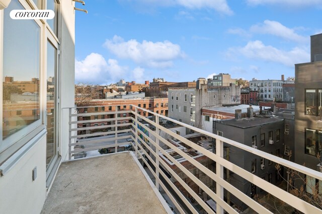 balcony featuring a view of city