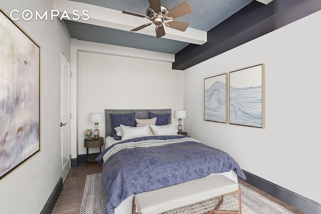 316 W 84th St Unit 6B, New York City, NY 10024 - bedroom with wood finished floors, baseboards, and ceiling fan