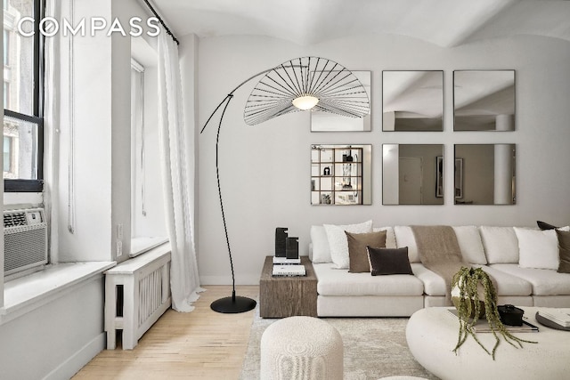 living room featuring light wood finished floors