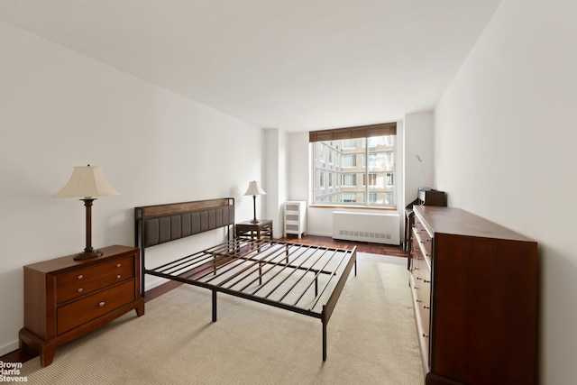 bedroom featuring radiator