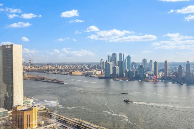 water view with a view of city