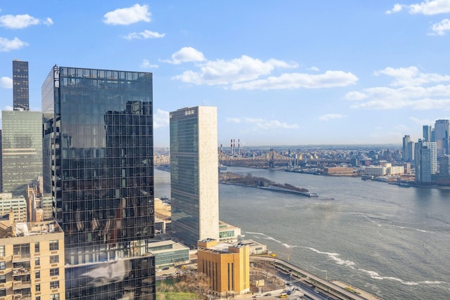 view of city featuring a water view