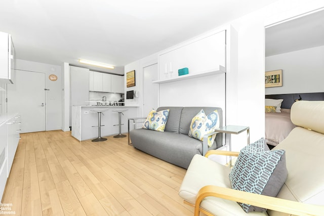 living room with light wood finished floors