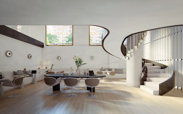 community lobby with stairs